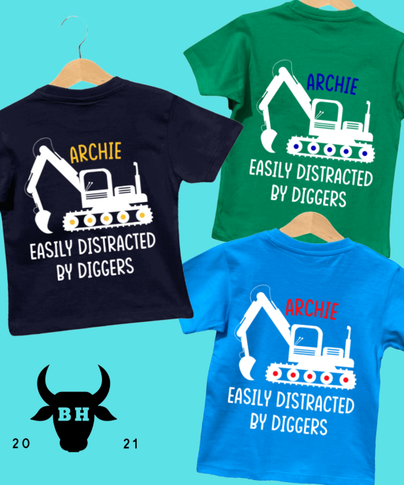 Digger 'Easily Distracted By Diggers' T-Shirt