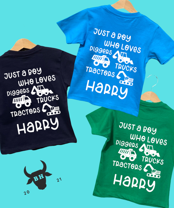 Tractor, Diggers & Trucks 'Just A Boy Who Loves' T-Shirt